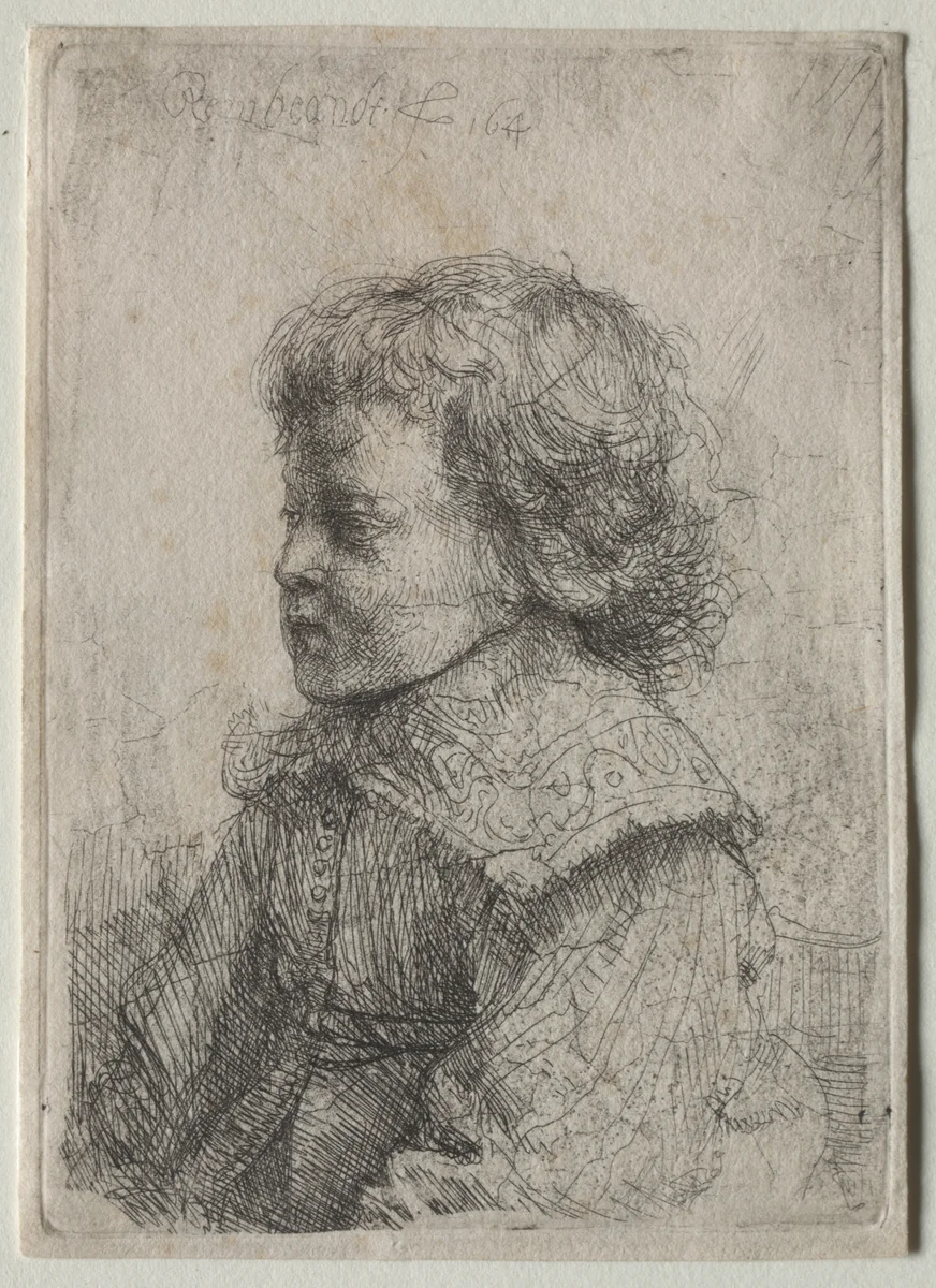Portrait of a Boy in Profile by Rembrandt van Rijn, print, 1641