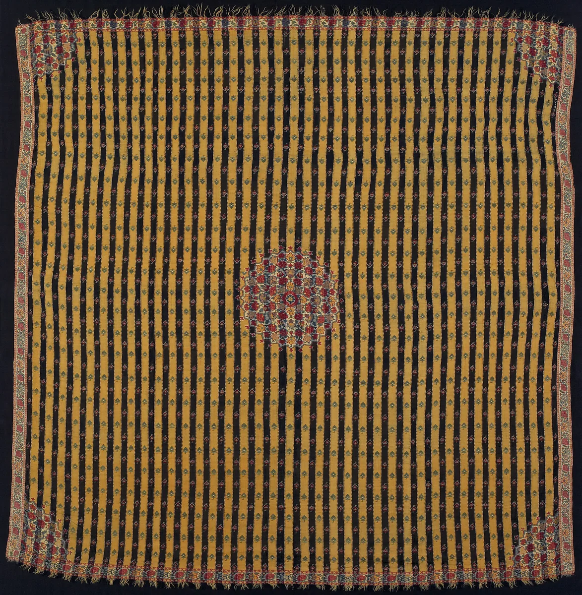 Moon Shawl (Chand-Dar) by Kashmir, textile, 1775-1800
