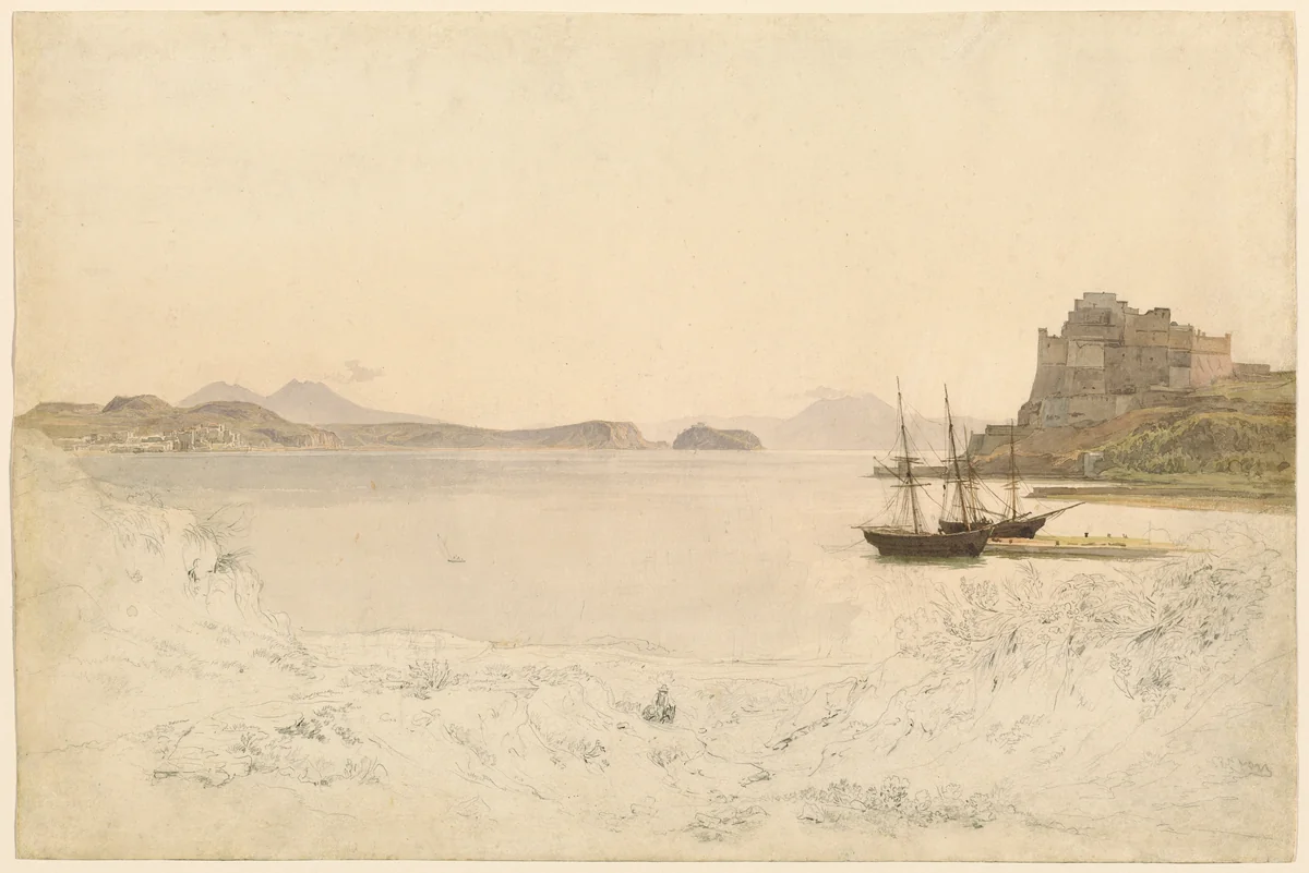 The Gulf of Pozzuoli by Johann Heinrich Schilbach, drawing, 1798-1851