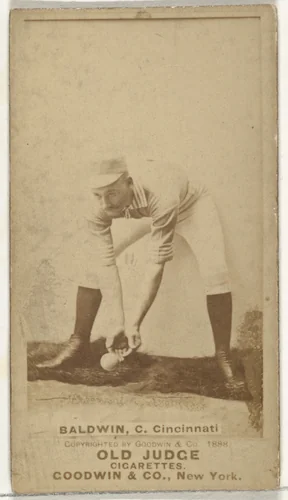 Clarence Geoghan "Kid" Baldwin, Catcher, Cincinnati, from the Old Judge series (N172) for Old Judge Cigarettes by Goodwin & Company, photograph, 1888