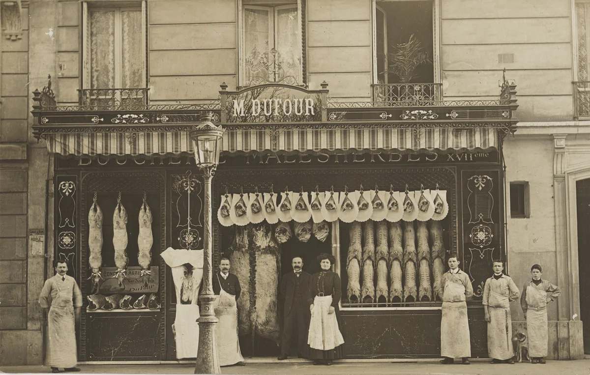 Boucherie Malesherbes, Paris by Unidentified Photographer, photograph, 1910