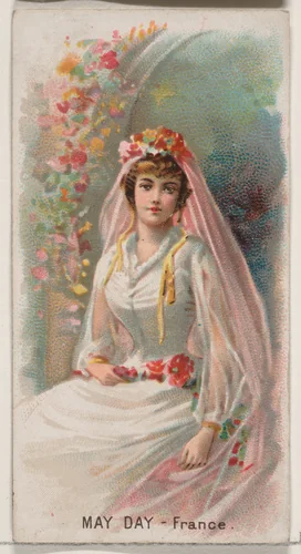 May Day, France, from the Holidays series (N80) for Duke brand cigarettes by W. Duke, Sons & Co., print, 1890