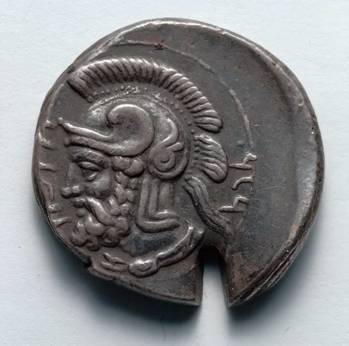 Stater: Head of Pharnabazus, Helmeted, within Circle (reverse) by Unknown, metalwork, -379--374