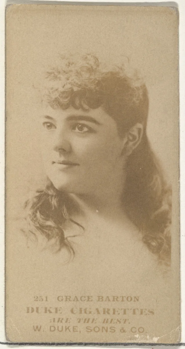 Card Number 251, Grace Barton, from the Actors and Actresses series (N145-7) issued by Duke Sons & Co. to promote Duke Cigarettes by W. Duke, Sons & Co., photograph, 1880-1889