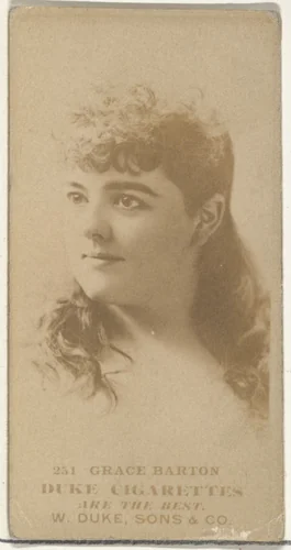 Card Number 251, Grace Barton, from the Actors and Actresses series (N145-7) issued by Duke Sons & Co. to promote Duke Cigarettes by W. Duke, Sons & Co., photograph, 1880-1889