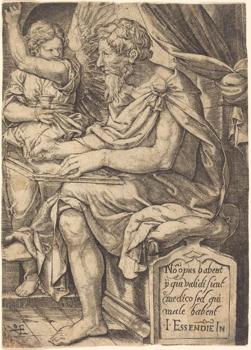 Saint Matthew by Johann Ladenspelder, print, 1512-1561