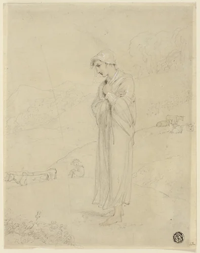 Shepherdess by Richard Westall, drawing, 1800-1820