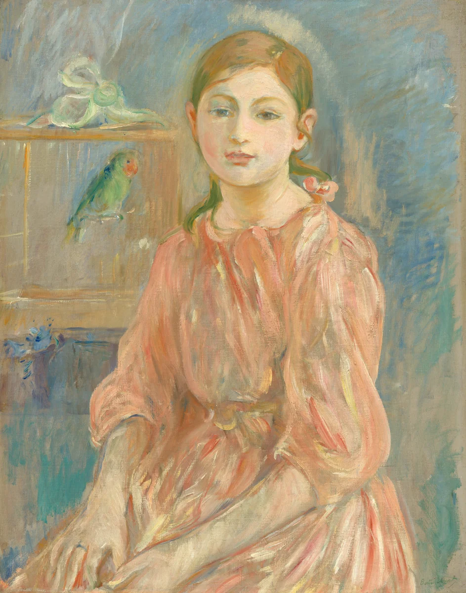 The Artist's Daughter with a Parakeet by Berthe Morisot, painting, 1890