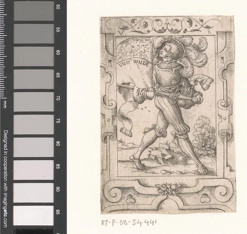 Vaandeldrager met vaandel van Unterwalden by Unknown, print, 1524-1562