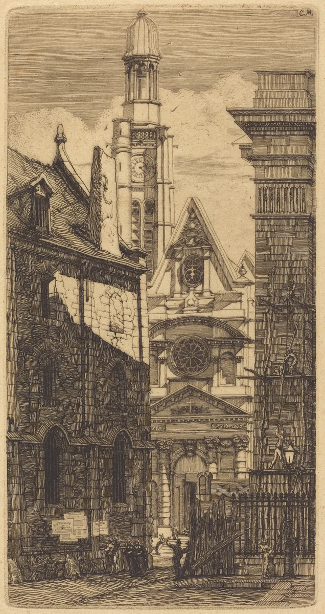 Saint-Etienne-du-Mont, Paris (Church of St. Stephen of the Mount, Paris) by Charles Meryon, print, 1852