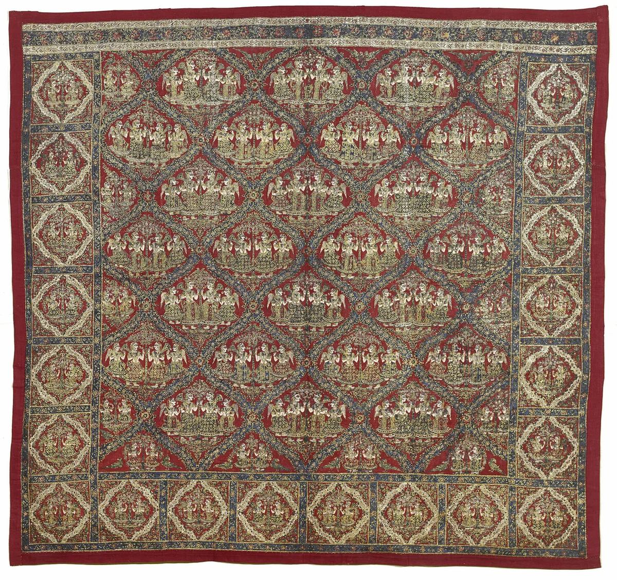 Pichvai with Ladies under the Tree Motif (Vrikshachari) by India Telangana, textile, 1820