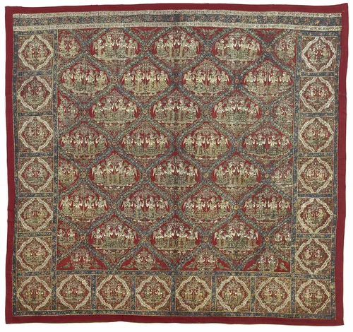 Pichvai with Ladies under the Tree Motif (Vrikshachari) by India Telangana, textile, 1820