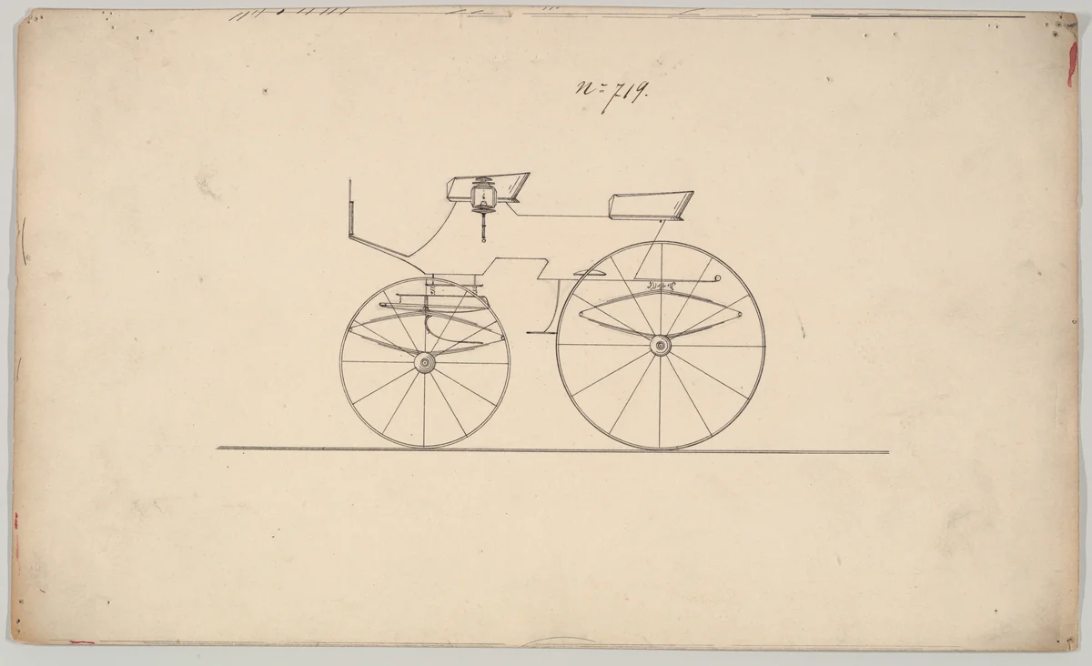 Phaeton #719 by Brewster & Co., drawing, 1850-1870