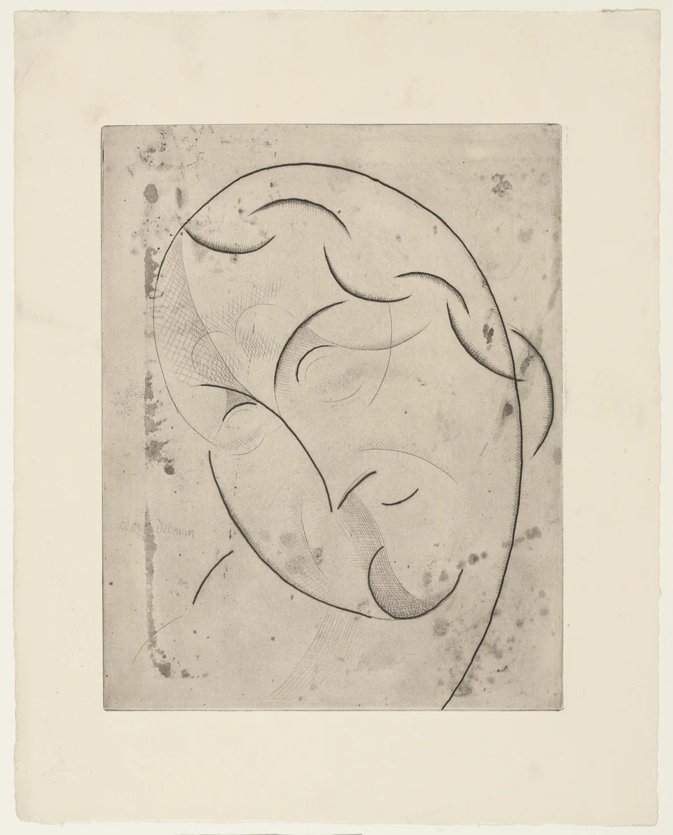 Female Head from The Drypoints of Elie Nadelman by Elie Nadelman, print, 1951