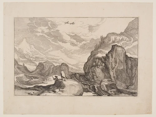 Plate 20, from Landscapes with Farmhouses by Boëtius Adamsz. Bolswert, print, 1614