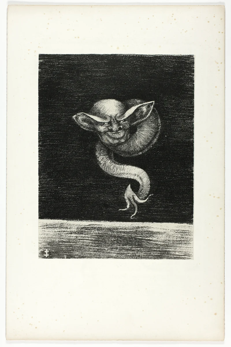 Untitled, plate from Je regardais et je vis... by Odilon Redon, print, 1896