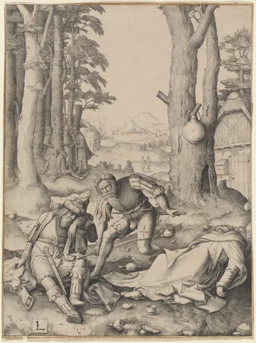 Mahomet and the Monk Sergius by Lucas van Leyden, print, 1508