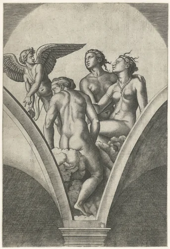 Amor en drie gratiën by Unknown, print, 1517-1520