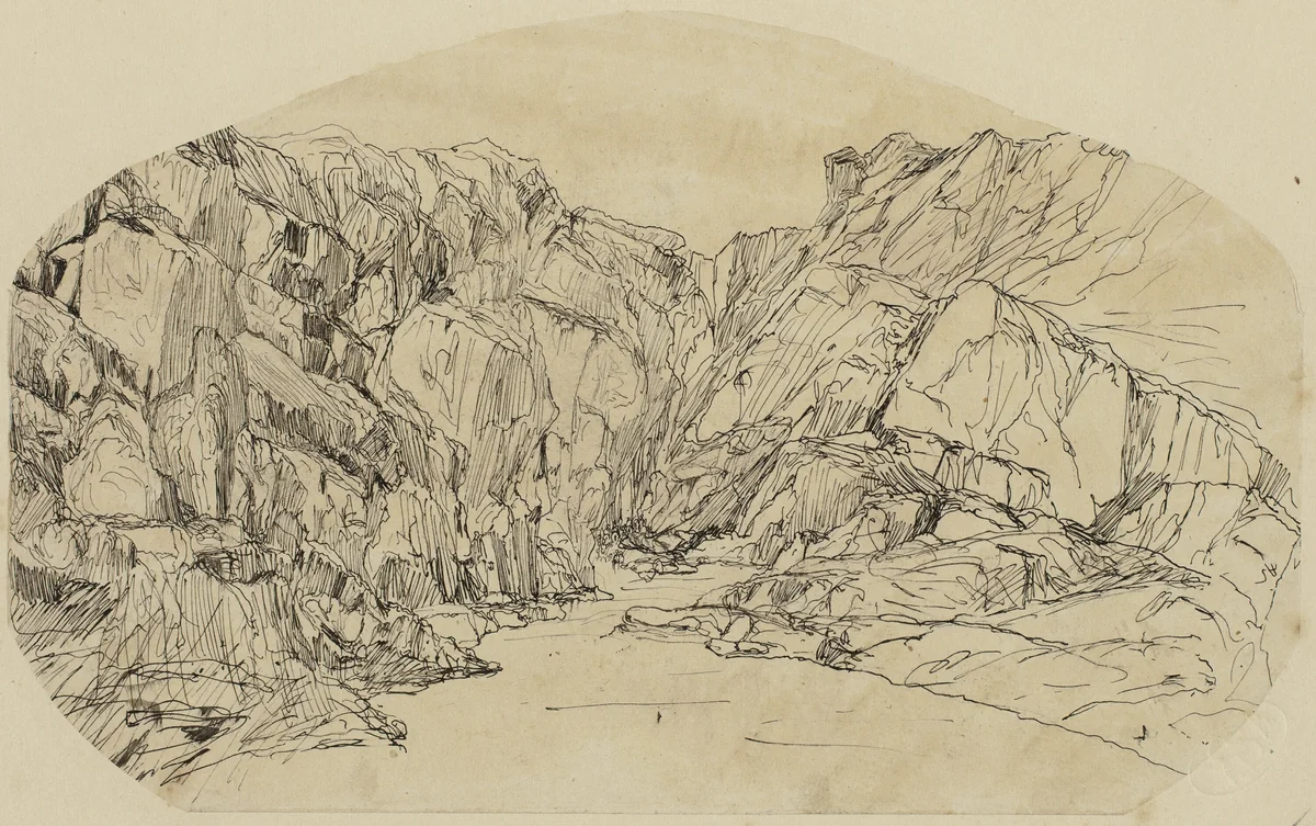 Steam in a Gorge by Rodolphe Bresdin, drawing, 1845-1885