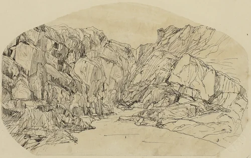 Steam in a Gorge by Rodolphe Bresdin, drawing, 1845-1885