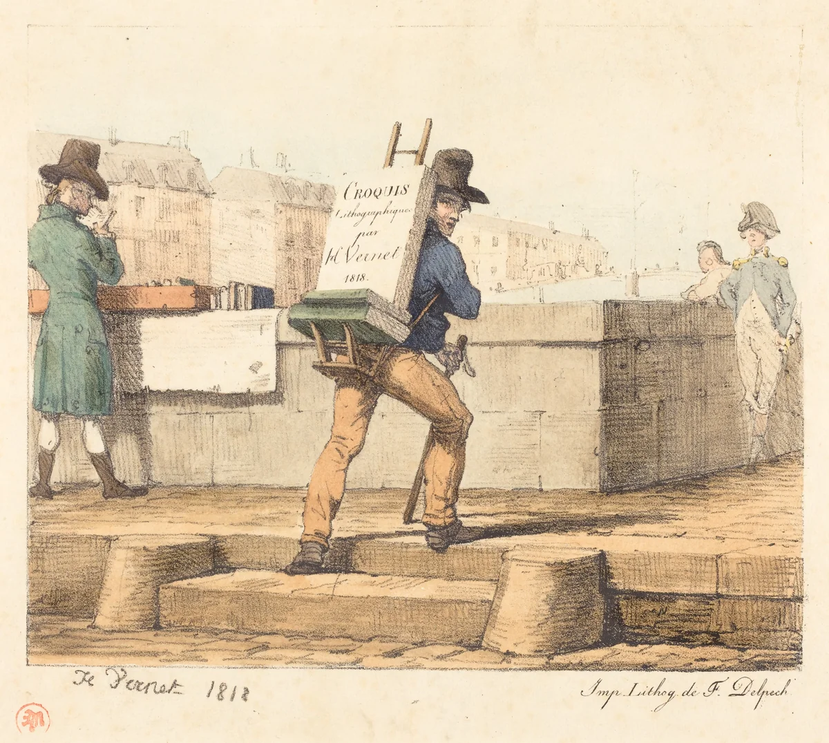 Frontispiece for the portfolio "Croquis Lithographiques par H. Vernet" by Horace Vernet, print, 1818