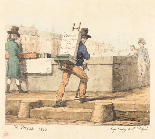 Frontispiece for the portfolio "Croquis Lithographiques par H. Vernet" by Horace Vernet, print, 1818