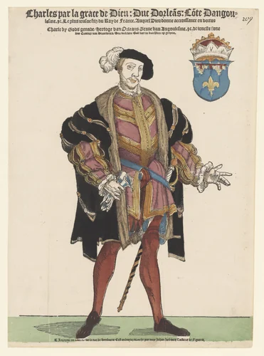 Portret van Karel van Orléans by Hans Liefrinck, print, 1539-1545