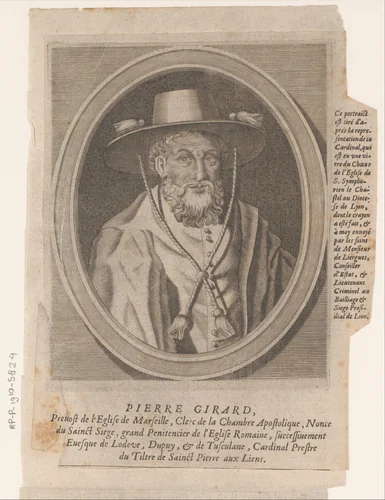 Portret van Pierre Girard by Etienne Picart, print, 1660