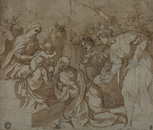 Adoration of the Magi by Federico Zuccaro, drawing, 1560-1609