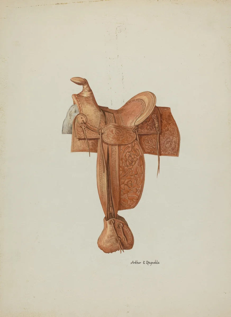 Saddle by Arthur P. Reynolds, index of american design, 1940
