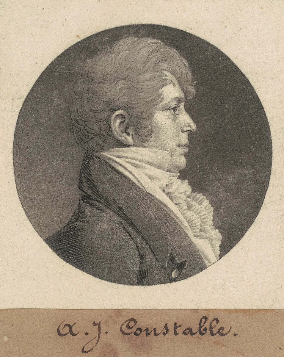 A. J. Constable by Charles B. J. Févret de Saint-Mémin, print, 1809