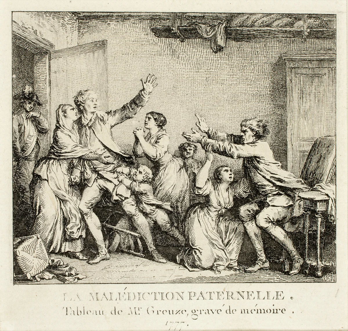 Paternal Curse by Jean Michel Moreau, print, 1777-1778