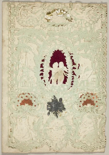 Untitled Valentine (Two Putti in a Wreath) by Esther Howland, other, 1850-1859