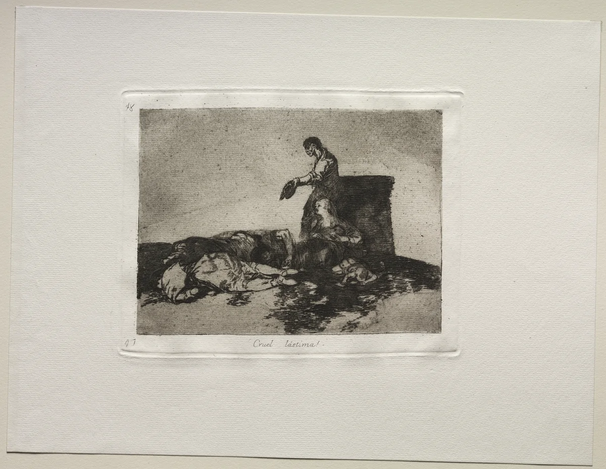 The Horrors of War: Cruel Tale of Woe by Francisco de Goya, print, 1810-1820