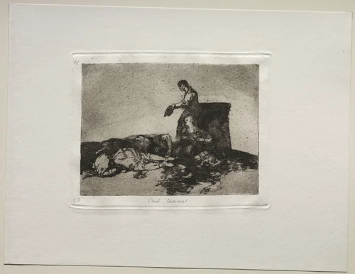 The Horrors of War: Cruel Tale of Woe by Francisco de Goya, print, 1810-1820