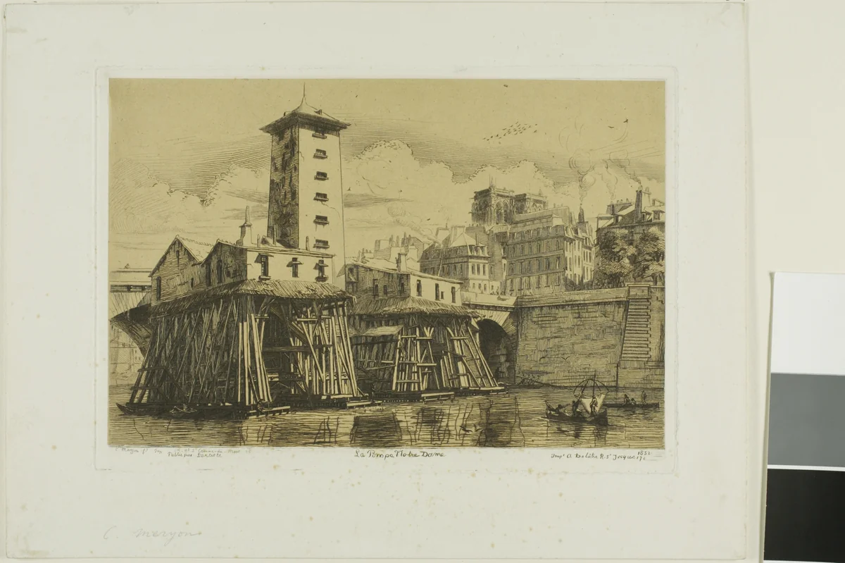 La Pompe Notre-Dame, Paris by Etienne Leguay
Charles Meryon, print, 1852