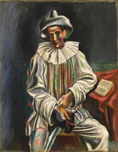 Pierrot by Pablo Picasso, painting, 1918