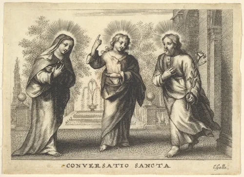 Conversatio Sancta by Cornelis Galle II, print, 1638-1678