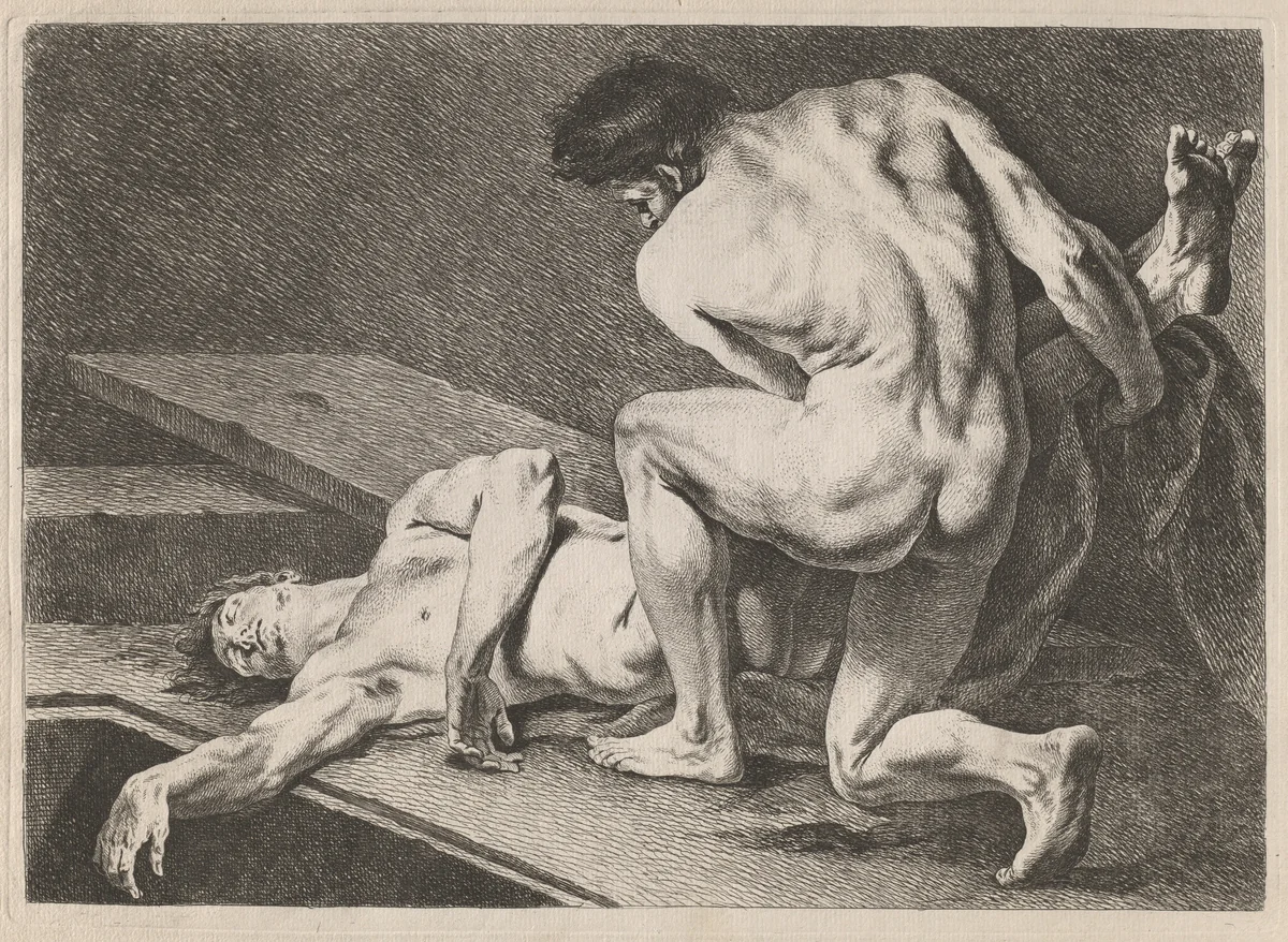 An Entombment by Carle van Loo, print, 1738-1748