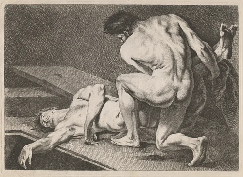 An Entombment by Carle van Loo, print, 1738-1748
