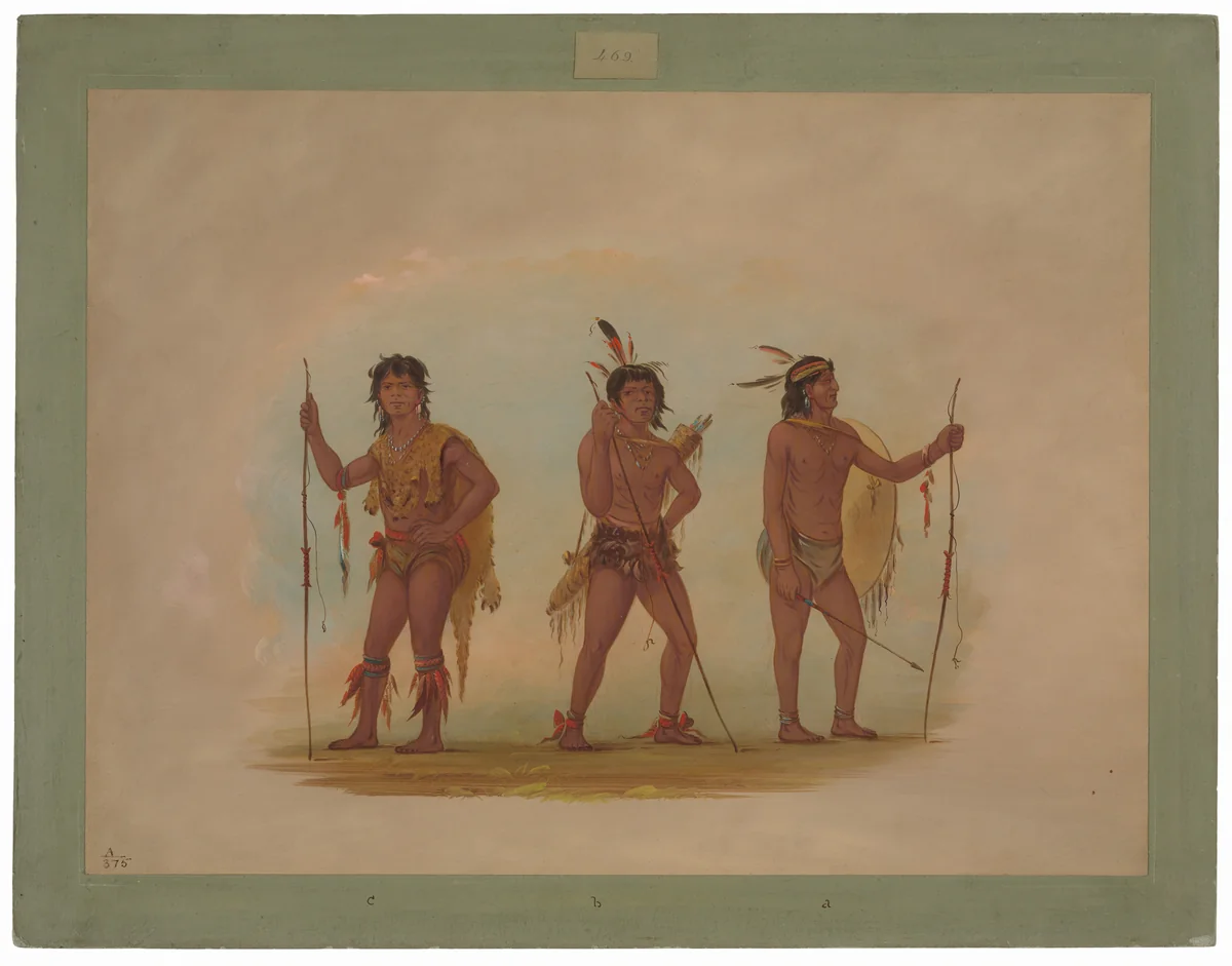 Three Chaymas Men by George Catlin, painting, 1854-1869