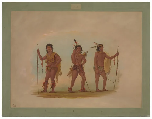 Three Chaymas Men by George Catlin, painting, 1854-1869