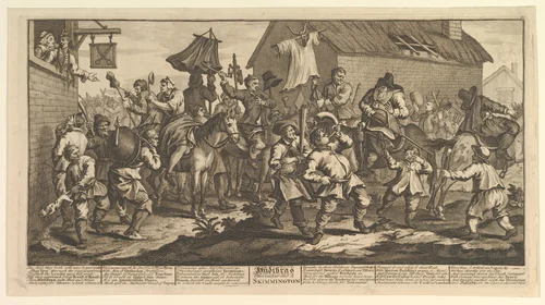Hudibras and the Skimmington (Twelve Large Illustrations for Samuel Butler's Hudibras, Plate 7) by William Hogarth, print, 1725-1768
