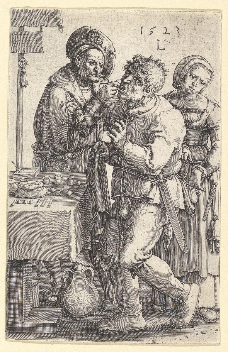 The Dentist by Lucas van Leyden, print, 1523