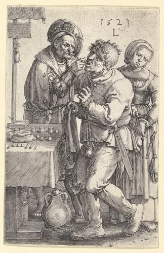 The Dentist by Lucas van Leyden, print, 1523