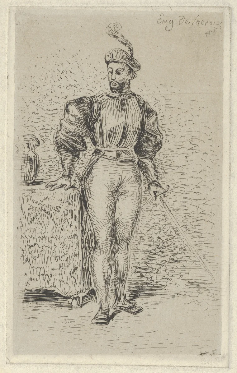 Man at Arms by Eugène Delacroix, print, 1833