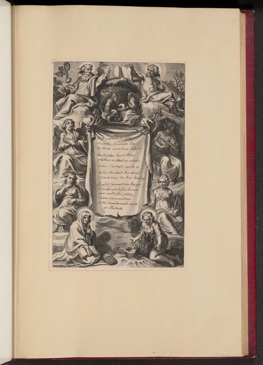 Title Page for Heribert Rosweyde's "Vitae Patrum" by Cornelis Galle
Peter Paul Rubens, print, 1628