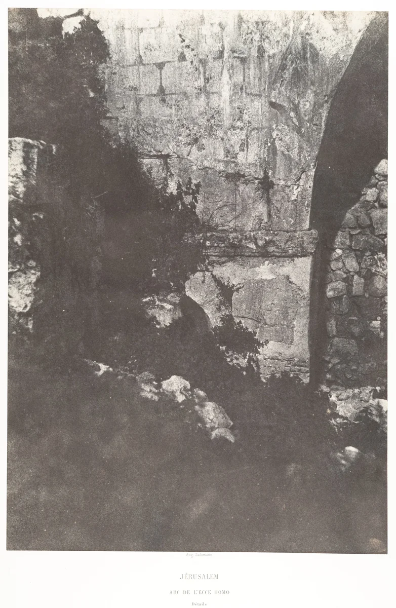 Jérusalem, Arc de l'Ecce-Homo, Détails by Auguste Salzmann, photograph, 1854-1859