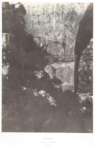 Jérusalem, Arc de l'Ecce-Homo, Détails by Auguste Salzmann, photograph, 1854-1859