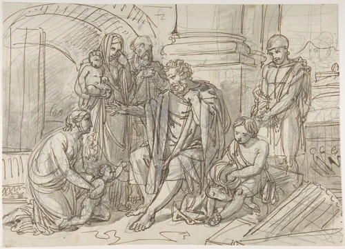 Belisarius Begging for Alms by Heinrich Friedrich Füger, drawing, 1765-1818